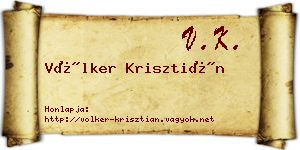 Völker Krisztián névjegykártya